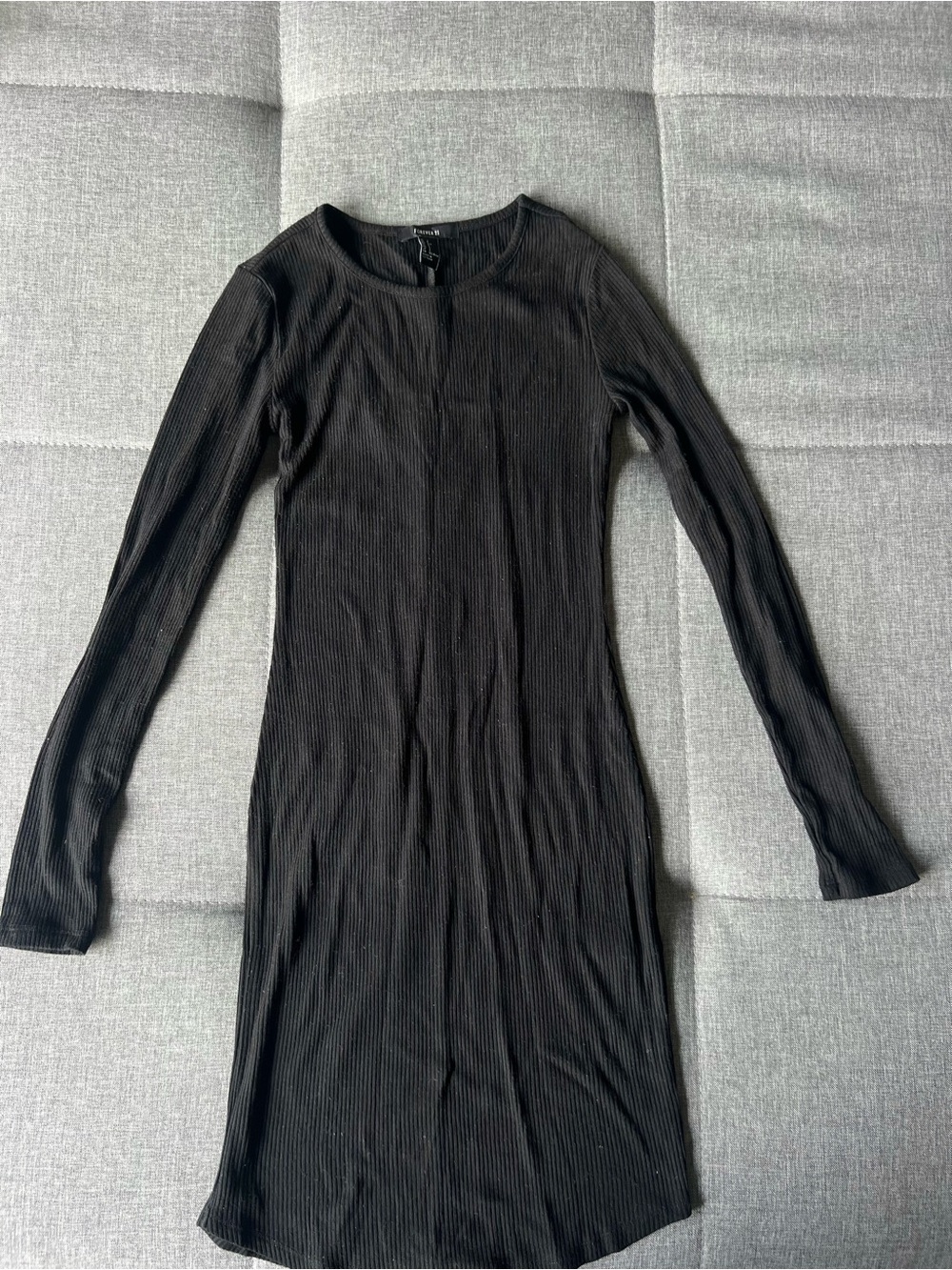 Forever 21 Black Ribbed Long Sleeve Bodycon Dress